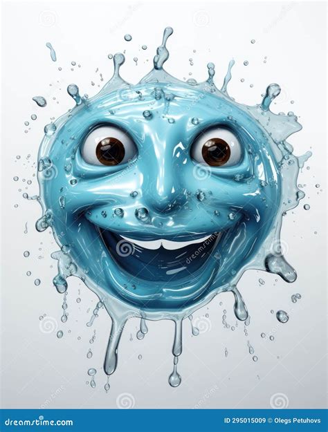 A Blue Smiley Face With Water Droplets On It S Face Generative Ai