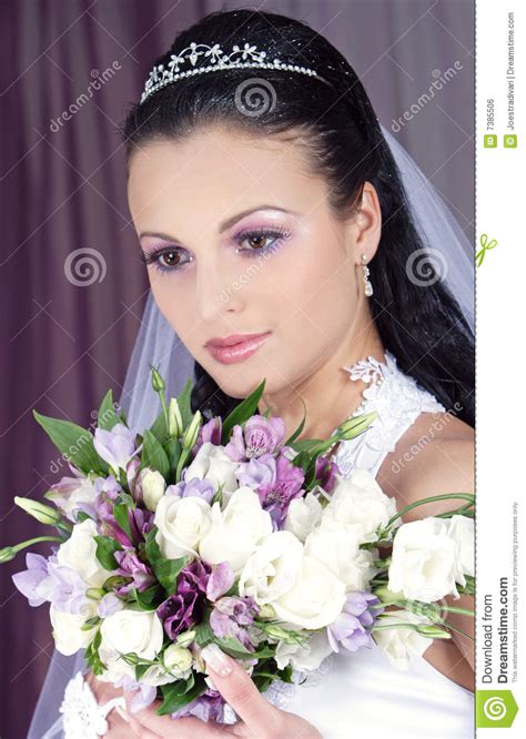 Bride Flowers Stock Photo Image Of Charm Face Fashion