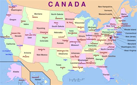 Usa Map States And Cities Map