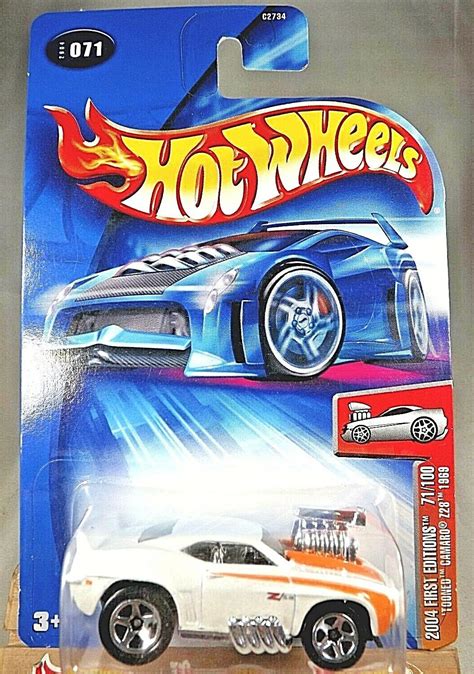 2004 Hot Wheels 71 First Editions Tooned Camaro Z28 1969 White