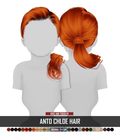 Anto Chloe Hair Kids And Toddler Version By Thiago Mitchell Sims 4 Hair