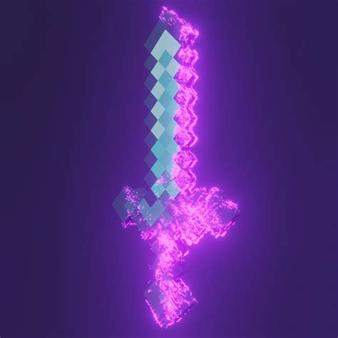 I Made An Enchanted Diamond Sword In Blender Minecraft