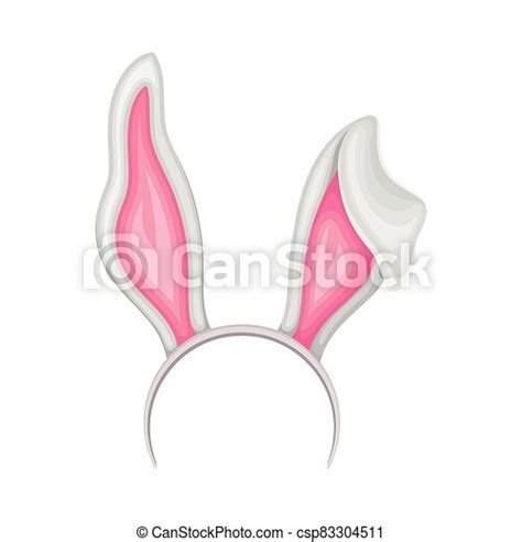 Headband With Long Bunny Ears Isolated On White Background Vector