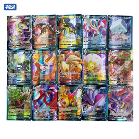 Holographic Pokemon Cards Vstar Vmax Gx In English Letter With Rainbow