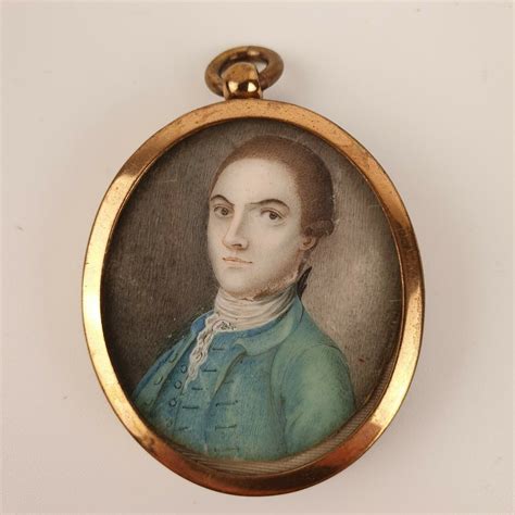 Antique Mid 18th Century Portrait Miniature Of A Young Gentleman In