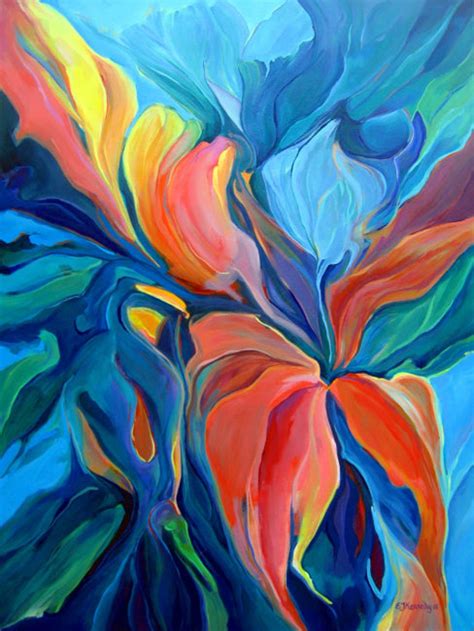 Abstract Flower Painting Abstract Acrylic Abstract Flowers Canvas Painting Canvas Art