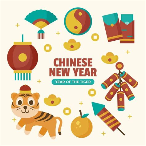 Chinese New Year Icon Set 4455891 Vector Art At Vecteezy