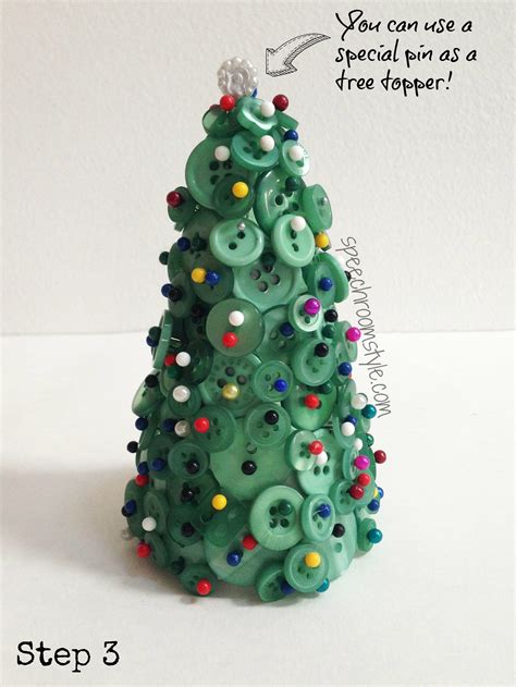 Easy Christmas Crafts 7 Button Tree Speech Room Style