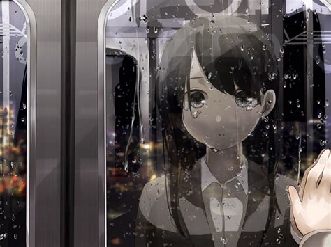 Desktop Wallpaper Train Window Cute Anime Girl Rain Hd