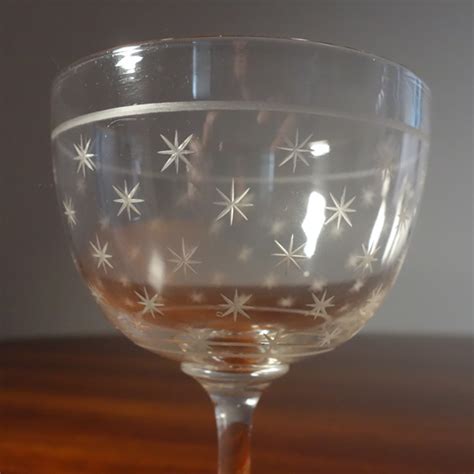 etched crystal glasses with stars v s l vintage and antique back and forth