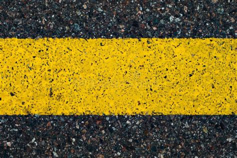 Road Marking Line With Yellow Paint On Asphalt Stock Image Image Of