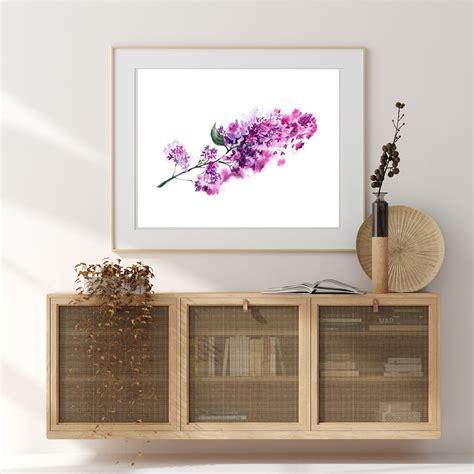 Lilac Painting Print Wall Art Decor Botanical Artwork Etsy