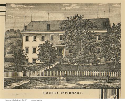 County Infirmary Darke Co Ohio 1857 Old Town Map Custom Print