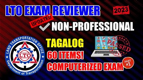 NON PROFESSIONAL PART 1 EXAM REVIEWER 2023 TAGALOG REVIEWER LTO