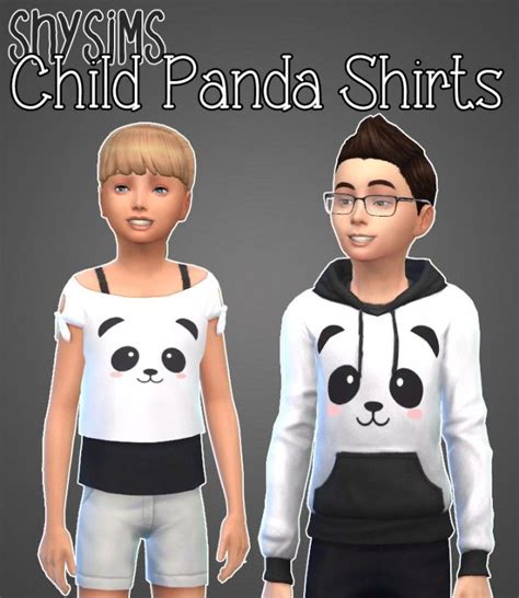 Two Panda Tops At Shysims Sims 4 Cc Kids Clothing