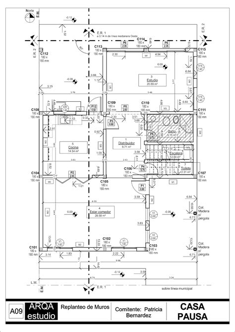 Plano De Replanteo De Muros En Revit