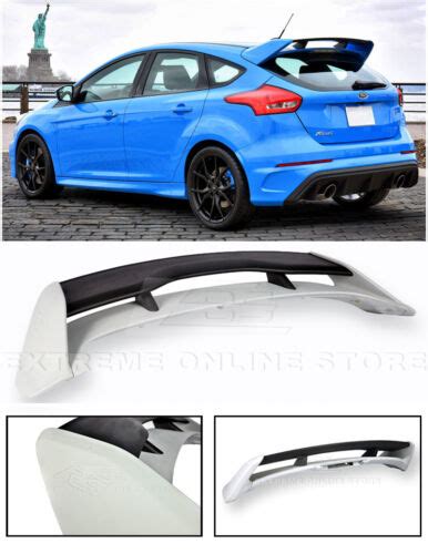For Ford Focus Hatchback Jdm Rs Style Primer Black Rear Roof Wing