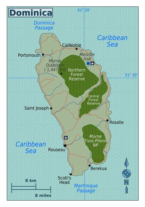 Detailed Map Of Dominica