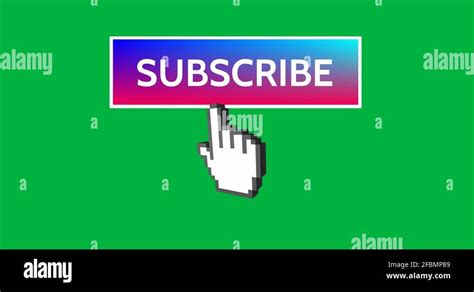 Digital Animation Of Subscribe Button In Blue And Pink Gradient A
