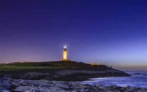Wallpaper Sea Night Sky Evening Tower Coast Lighthouse