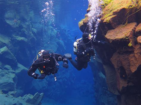 My First Dry Suit Dive In Iceland In Between Two Tectonic Plates Separating Eurasia Left And