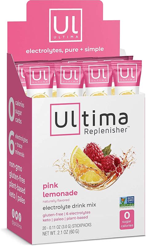 Ultima Replenisher Electrolyte Hydration Powder Pink Lemonade 20