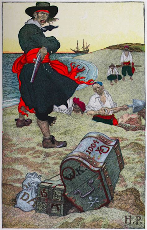 Captain Kidd Burying His Treasure Illustration World History