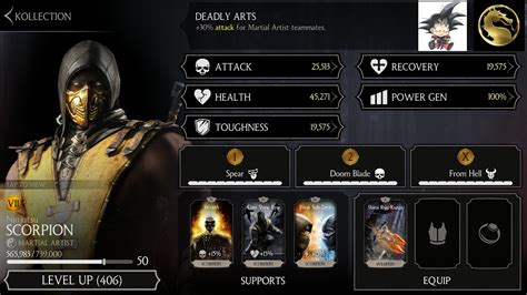 Mortal Kombat X Android Level Up Subiendo De Nivel Scorpion Ninjutsu