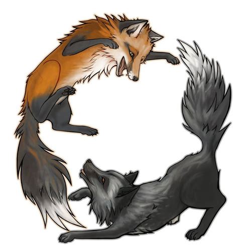 Fox And Wolf In 2019 Fox Drawing Fox Painting Drawings