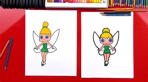 How To Draw Cartoon Tinkerbell Art For Kids Hub