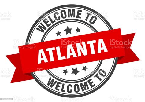 Atlanta Stamp Welcome To Atlanta Red Sign Stock Illustration Download
