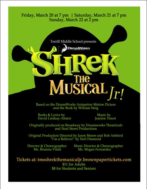 Terrill Middle School Goes Green For Shrek The Musical Jr March 20 22