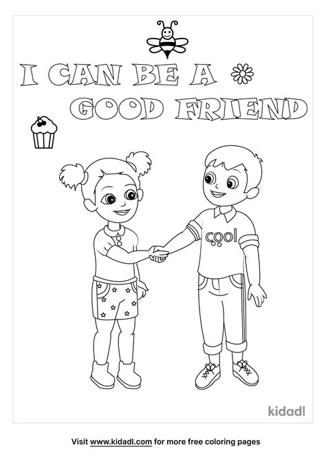 Free I Can Be A Good Friend Coloring Page Coloring Page Printables