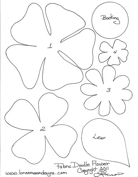 15 Printable Flower Patterns Designs Images Paper Flower Templates