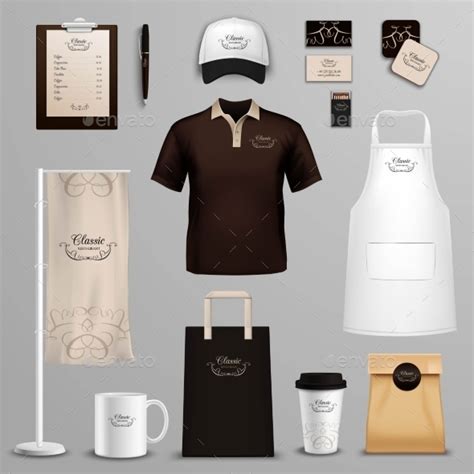 restaurant cafe corporate identity icons set  macrovector graphicriver