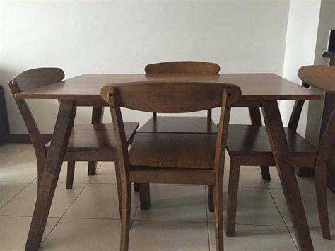 Wooden Dining Set 4months Old For Sale Furniture From Manila