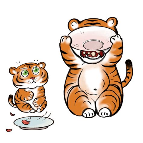 Tiger Eating 2022 Cute Tiger Foodie Png Transparent Image And