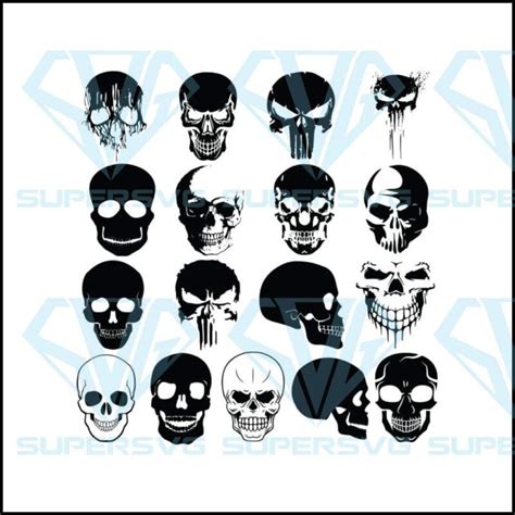 Skull Svg Skull Clipart Skull Cut Files For Silhouette Skull Files