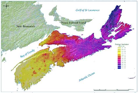 Solar Resource Map Of Nova Scotia Ghi Canada Green Power Labs