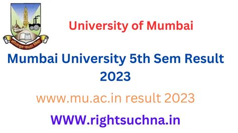 Mumbai University 5th Sem Result 2023 Mu Bsc 5th Sem Result 2023