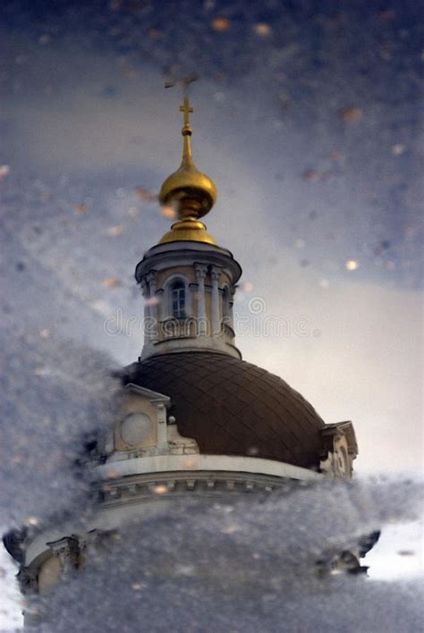 Michael Archangels Church In Kolomna Russia Water Reflection Stock