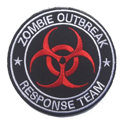 8cm Round Embroidered Patch Zombie Outbreak Response Team Morale
