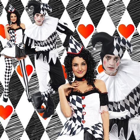 adult harlequin halloween clown medieval jester couples fancy dress costume lot ebay