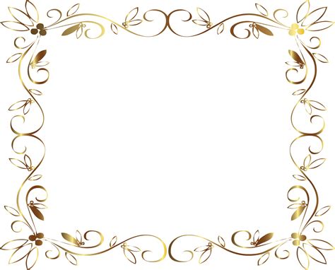 Download Delicate Gold Frame Marcos Para Invitaciones De Boda Png