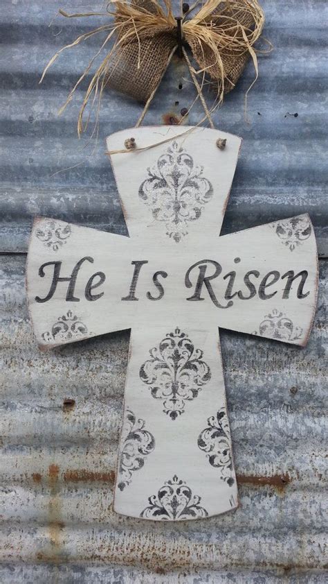 Mercilessly he was mocked and cursed and derided. He Is Risen LARGE Handpainted Distressed by ...