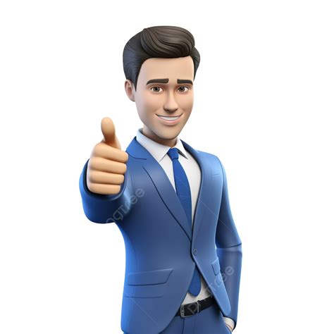 Businessman In Blue Shirt Pointing With Thumb Aside Looking At The