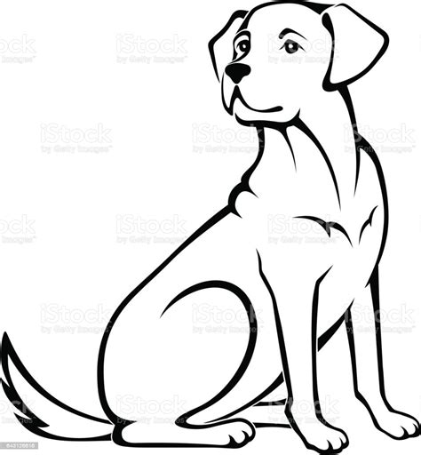 Vector Illustration Of A Sitting Dog Stock Illustration