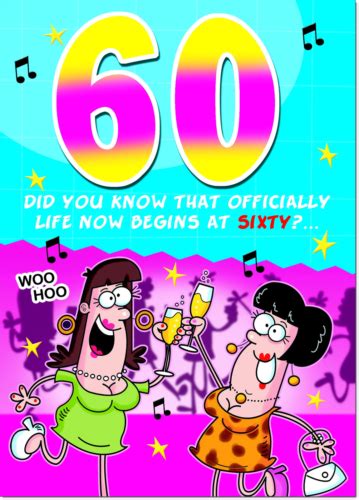 Doodlecards Age 60 60th Birthday Card Funny Female Ladies Women Woman