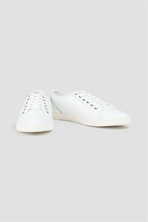 White Logo Appliquéd Leather Sneakers Dolce And Gabbana The Outnet