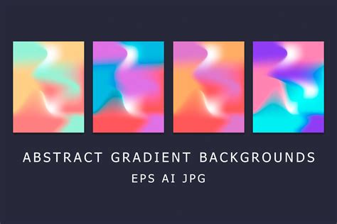 4 Bright Abstract Gradient Backgrounds Graphic By Tatiankaart